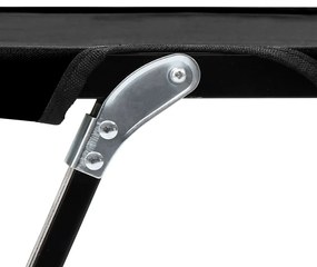 Espreguiçadeira/cama dobrável para 2 pessoas aço preto