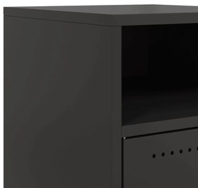 Mesas de cabeceira 2 pcs 36x39x59 cm aço preto