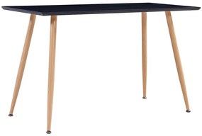 vidaXL Mesa de jantar 120x60x74 cm MDF cor preto e carvalho