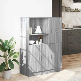2 pcs armário de cozinha conjunto deriv. madeira cinza sonoma
