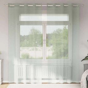 vidaXL Cortinas de voile com ilhós 2 pcs cinzento-claro 140x225 cm