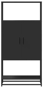 Armário alto 68x35x139 cm derivados madeira e metal preto