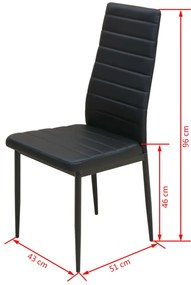 Conjunto mesa de jantar e cadeiras 3 pcs preto
