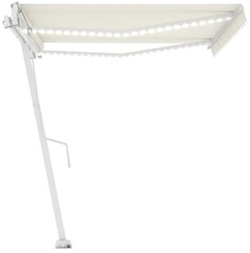 Toldo automático com LED e sensor de vento 400x350 cm cor creme