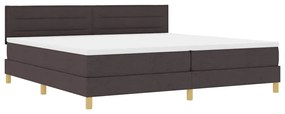 Cama Box Spring com Colchão Castanho Escuro 200x200 cm Tecido