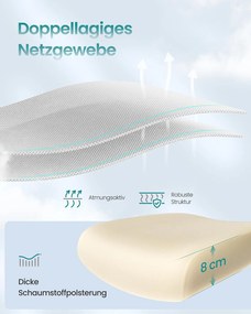 Cadeira ergonómica para escritório com tecido em rede e apoios de braços rebatíveis 64 x 71,5 x 116-135 cm Cinzento