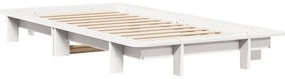 Cama sem colchão 90x200 cm madeira de pinho maciça branco