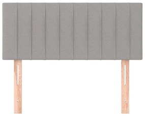 Cabeceira de cama tecido 90x5x78/88 cm cinzento-claro