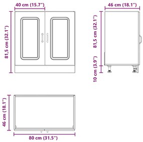 Armário baixo lavatório Kalmar cinzento sonoma 80x46x81,5 cm