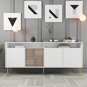 Console Milan – Branco/Dourado – 180x77x35 cm