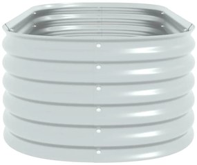Canteiro elevado de jardim aço galvanizado 160x80x44cm prateado