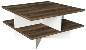 Mesa de Centro Hamton – Nogueira e Branco (60 x 31,2 x 60 cm) | Estilo