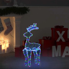 329825 vidaXL Rena decorativa Natal c/ malha de aço 306 luzes LED 60x24x89 cm