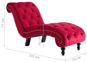 Chaise longue em veludo vermelho