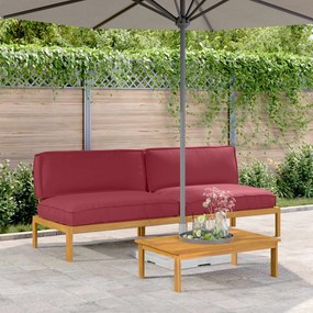 vidaXL Conjunto de Sofás com almofada Vinho Vermelho 240 x 92 x 69 cm