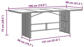 9 pcs conjunto bistrô de jardim c/ almofadões vime PE castanho