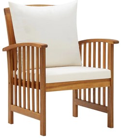 5 pcs conjunto lounge de jardim com almofadões acácia maciça