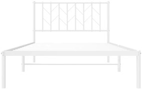 Estrutura de cama em metal com cabeceira 107x203 cm branco