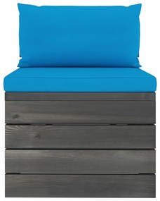 2 pcs conjunto lounge de paletes com almofadões pinho maciço