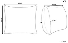 Conjunto de 2 almofadas de baixo perfil em microfibra 50 x 60 cm ERRIGAL Beliani