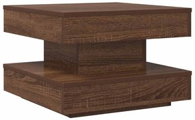 Mesa centro rotativa a 360 graus 50x50x34,5cm carvalho castanho
