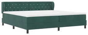 Cama Box Spring vidaXL com Colchão Verde Escuro 200x200 cm Veludo