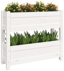 Vaso/floreira 77x25x66 cm madeira de pinho maciça branco
