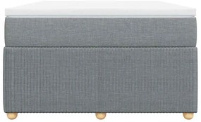 Cama boxspring com colchão 120x190 cm tecido cinzento-claro