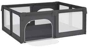 Parque para bebés com 2 portas tecido Oxford cinzento-escuro