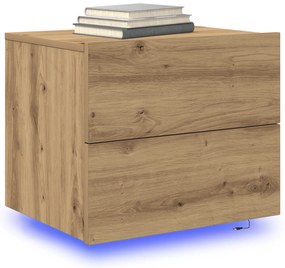 Cabinetes de Cabeceira vidaXL com Luzes LED Montados na Parede 2 pcs C