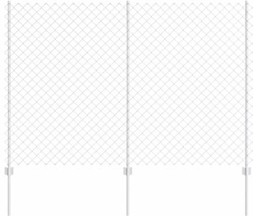 Cerca de Cadeia com 20 Postes U Prateado 1.6x10 m Aço