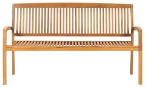 Banco de jardim empilhável c/ almofadão 159 cm teca maciça