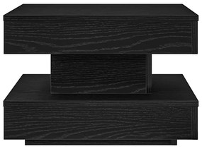 Mesa de centro rotativa a 360 graus 50x50x34,5 cm preto