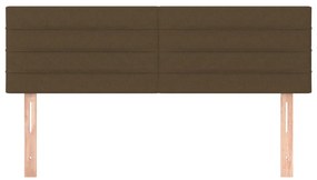Cabeceira de cama 2 pcs tecido 72x5x78/88 cm castanho-escuro