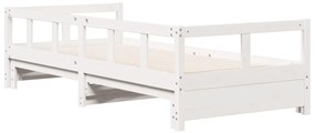 Sofá-cama sem colchão 80x200 cm madeira de pinho maciça branco