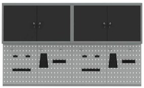 Conjunto de Gabinete e Painel de Ferramentas vidaXL com 6 Peças Montad