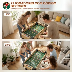 Mesa de Matraquilhos de 92 cm com 22 Jogadores 2 Bolas Marcadores Manuais Pegas Antiderrapantes Madeira