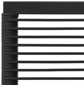 7 pcs conjunto lounge de jardim vime PE preto e cinzento