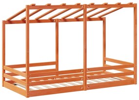 Telhado infantil c/ telhado 100x200cm pinho maciço castanho-mel