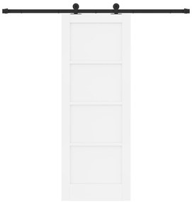 Porta de Correr vidaXL com Conjunto de Ferragens Branca 73.5x198.5 cm