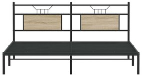 Estrutura de cama sem colchão 183x203 cm carvalho sonoma