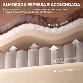 Cadeirão Relax Reclinável Manual em Pele Sintética com Montagem Rápida Apoio para Pés e Acolchoamento Espesso Castanho