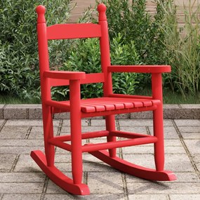 vidaXL Cadeira de baloiço infantil madeira de álamo maciça vermelho