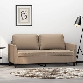 Sofá de 2 lugares 140 cm couro artificial cor cappuccino