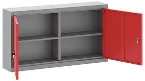Armário de Ferramentas VidaXL Montado na Parede Vermelho 100x20x55 cm
