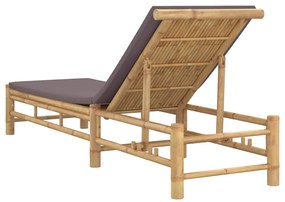 Espreguiçadeira c/ almofadões 55x199x30 cm bambu