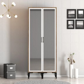 Roupeiro Kumsal RR – Nogueira e Branco – 80x47,5x201,4 cm