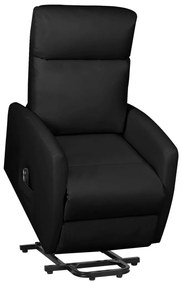 vidaXL Poltrona elevatória couro artificial preto