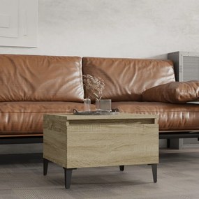 vidaXL Mesa de apoio 50x46x35 cm derivados de madeira carvalho sonoma