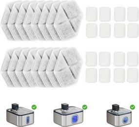 PawHut 16 peças Filtro para Fonte de Água para Gato, Distribuidor de Água Filtrada para Gato e Cão, Sistema Triplo de Filtragem, Branco | Aosom Portugal